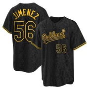 Black Replica Dany Jimenez Youth Oakland Athletics Snake Skin City Jersey