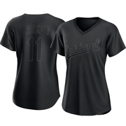 Black Replica Jarrod Parker Women's Oakland Athletics Pitch Fashion Jersey