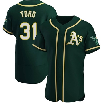 Green Authentic Abraham Toro Men's Oakland Athletics Alternate Jersey