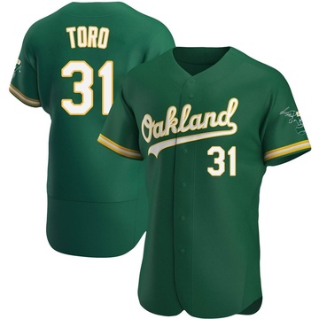 Green Authentic Abraham Toro Men's Oakland Athletics Kelly Alternate Jersey