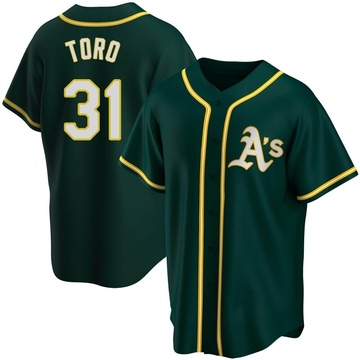 Green Replica Abraham Toro Men's Oakland Athletics Alternate Jersey