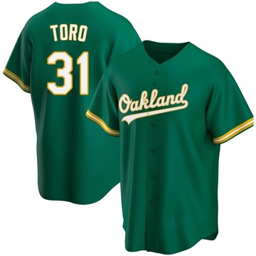 Green Replica Abraham Toro Men's Oakland Athletics Kelly Alternate Jersey