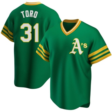 Green Replica Abraham Toro Men's Oakland Athletics R Kelly Road Cooperstown Collection Jersey