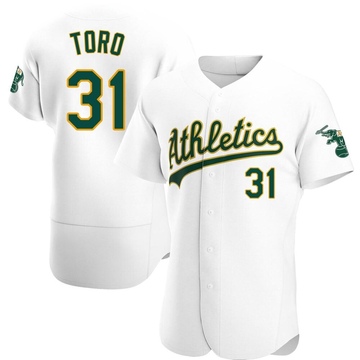 White Authentic Abraham Toro Men's Oakland Athletics Home Jersey