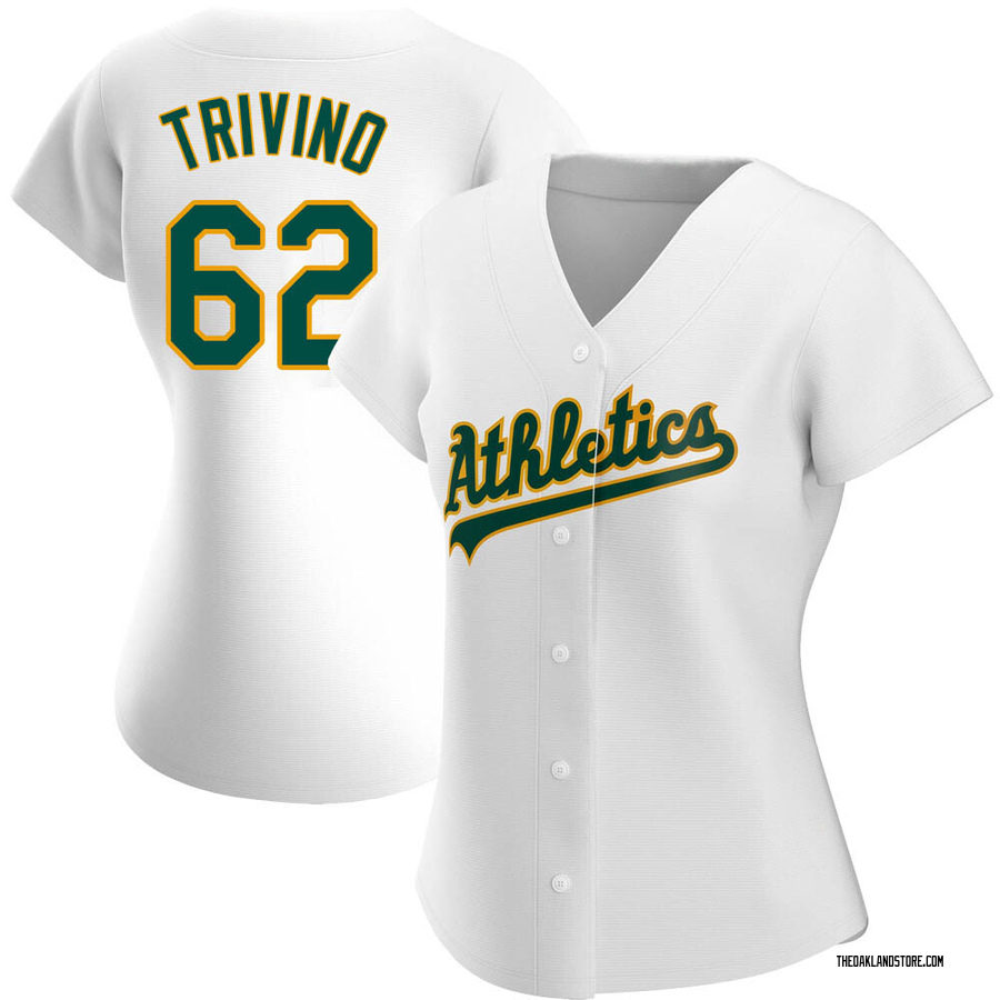 Men's Oakland Athletics Lou Trivino White Home Jersey - Authentic