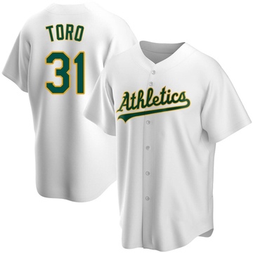 White Replica Abraham Toro Men's Oakland Athletics Home Jersey